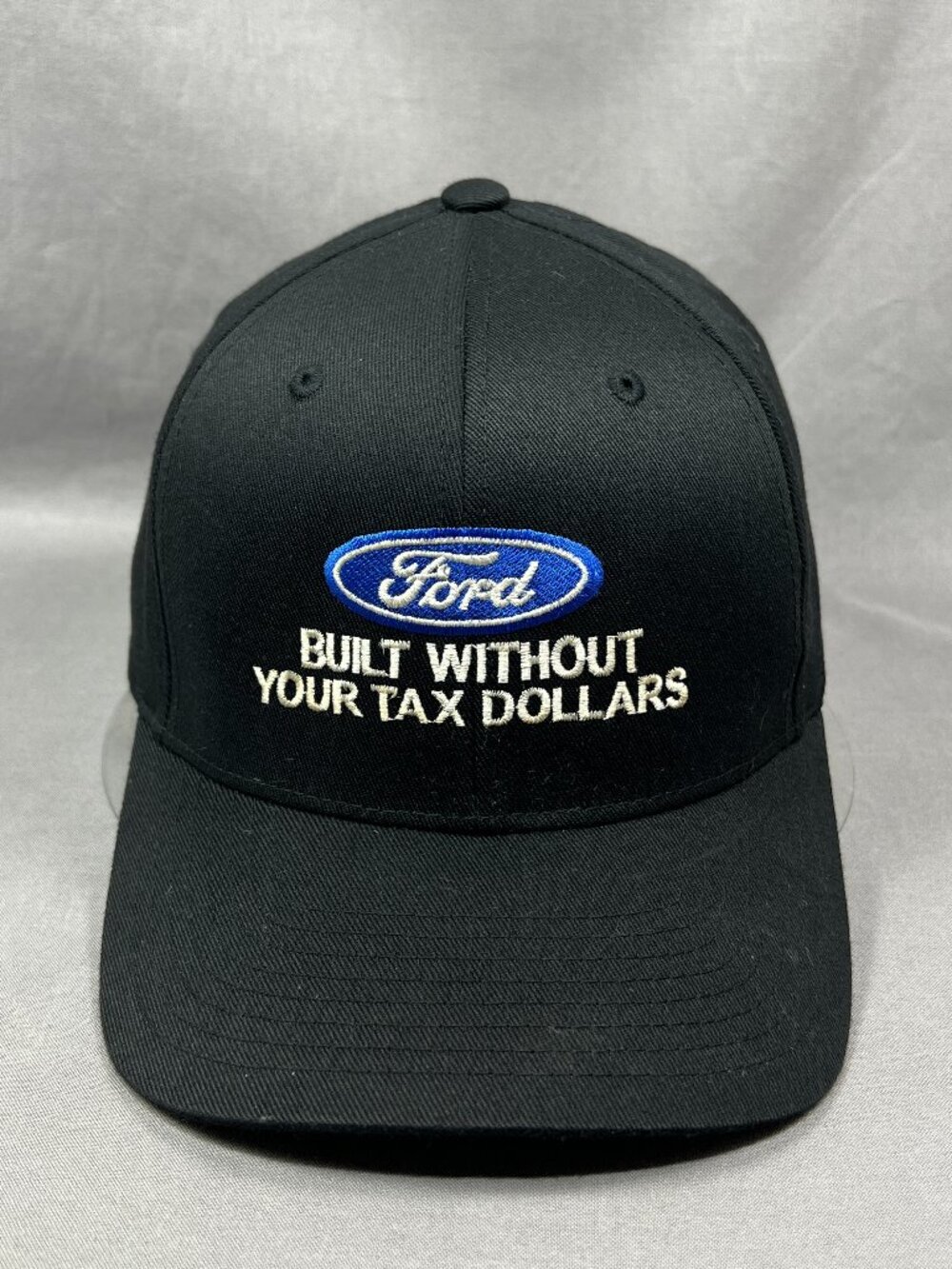 Yupoong Ford Hat Flex Fit L XL Black Blue Oval Logo Motorsports Adult Ball Cap